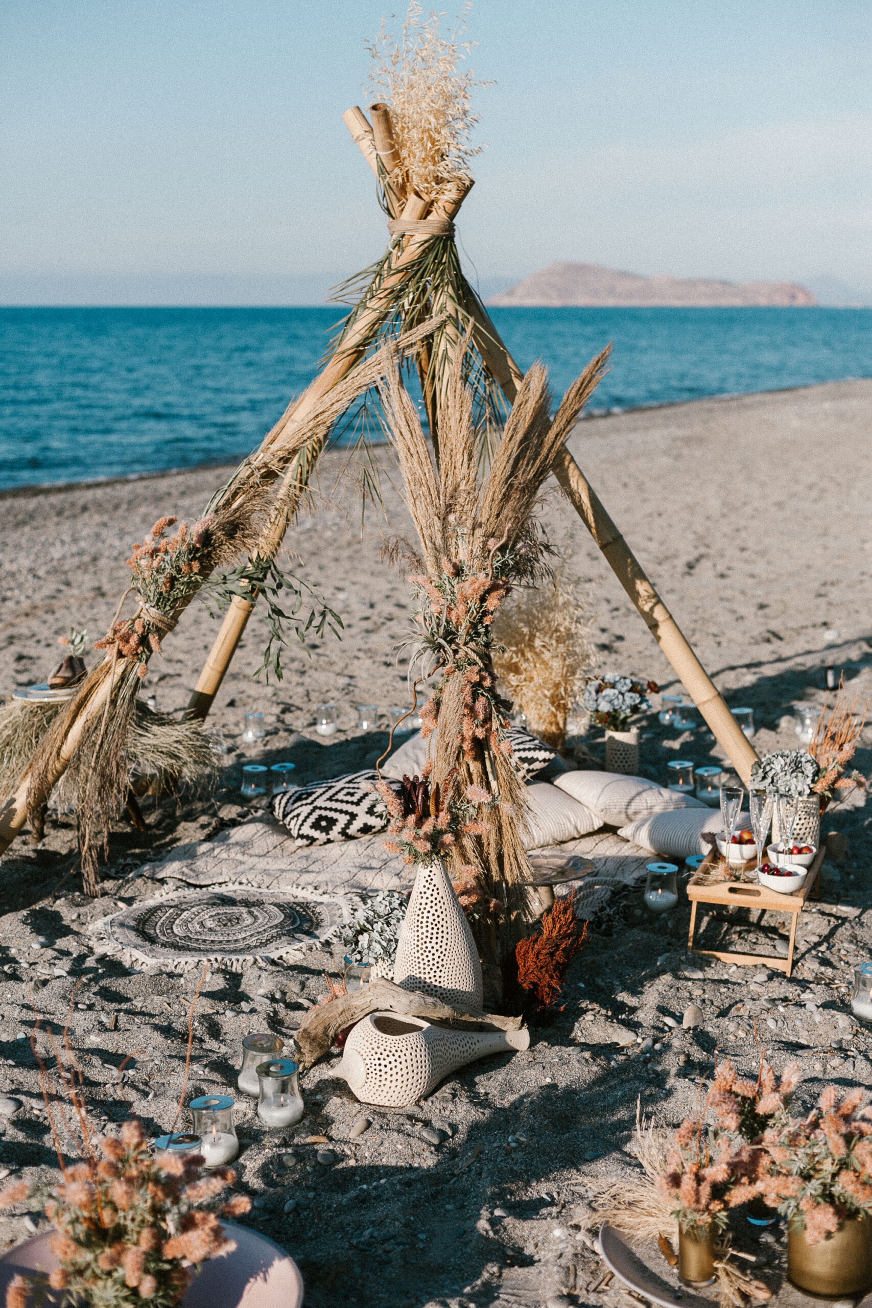 Crete wedding proposal on the beach
