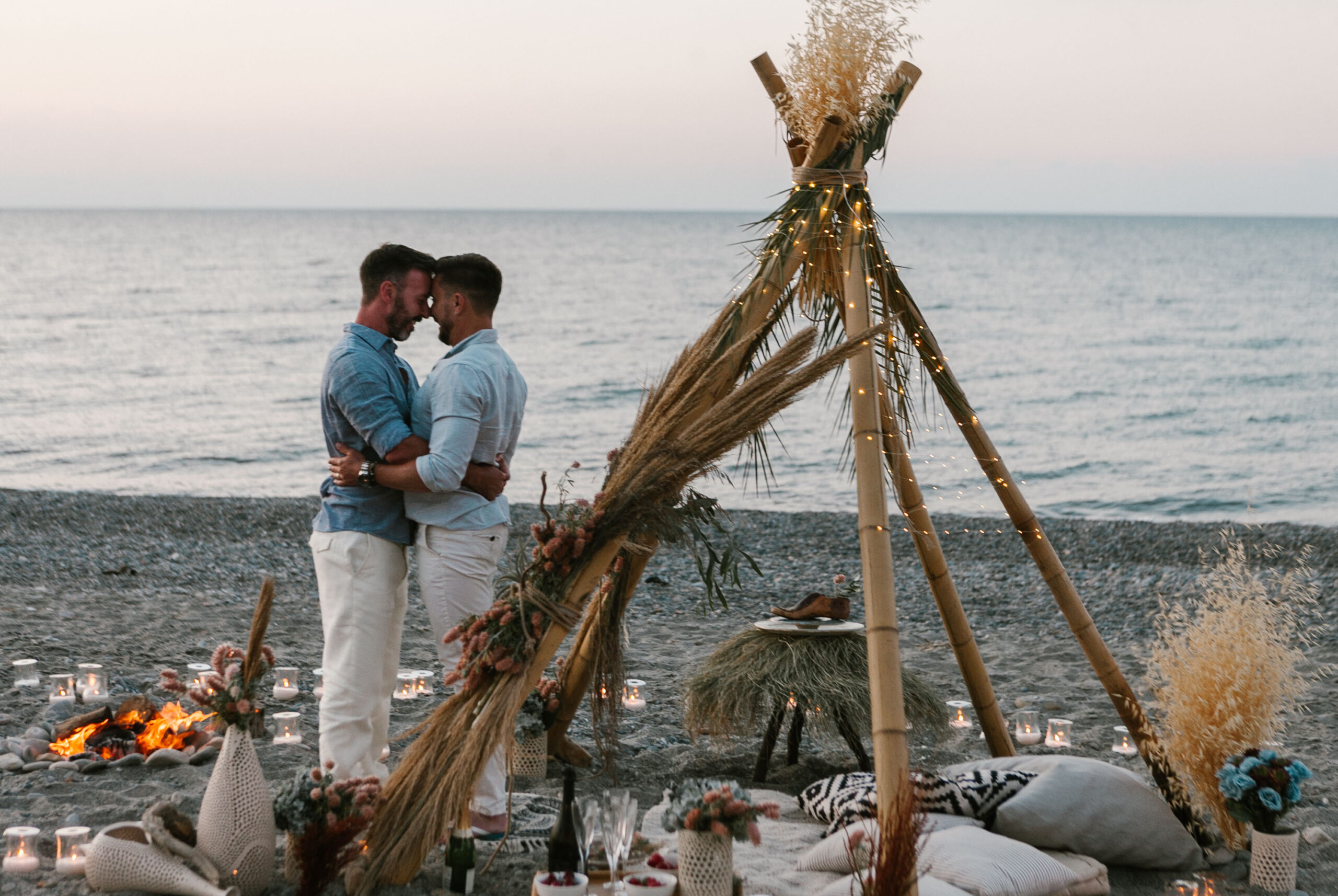 Crete wedding proposal on the beach