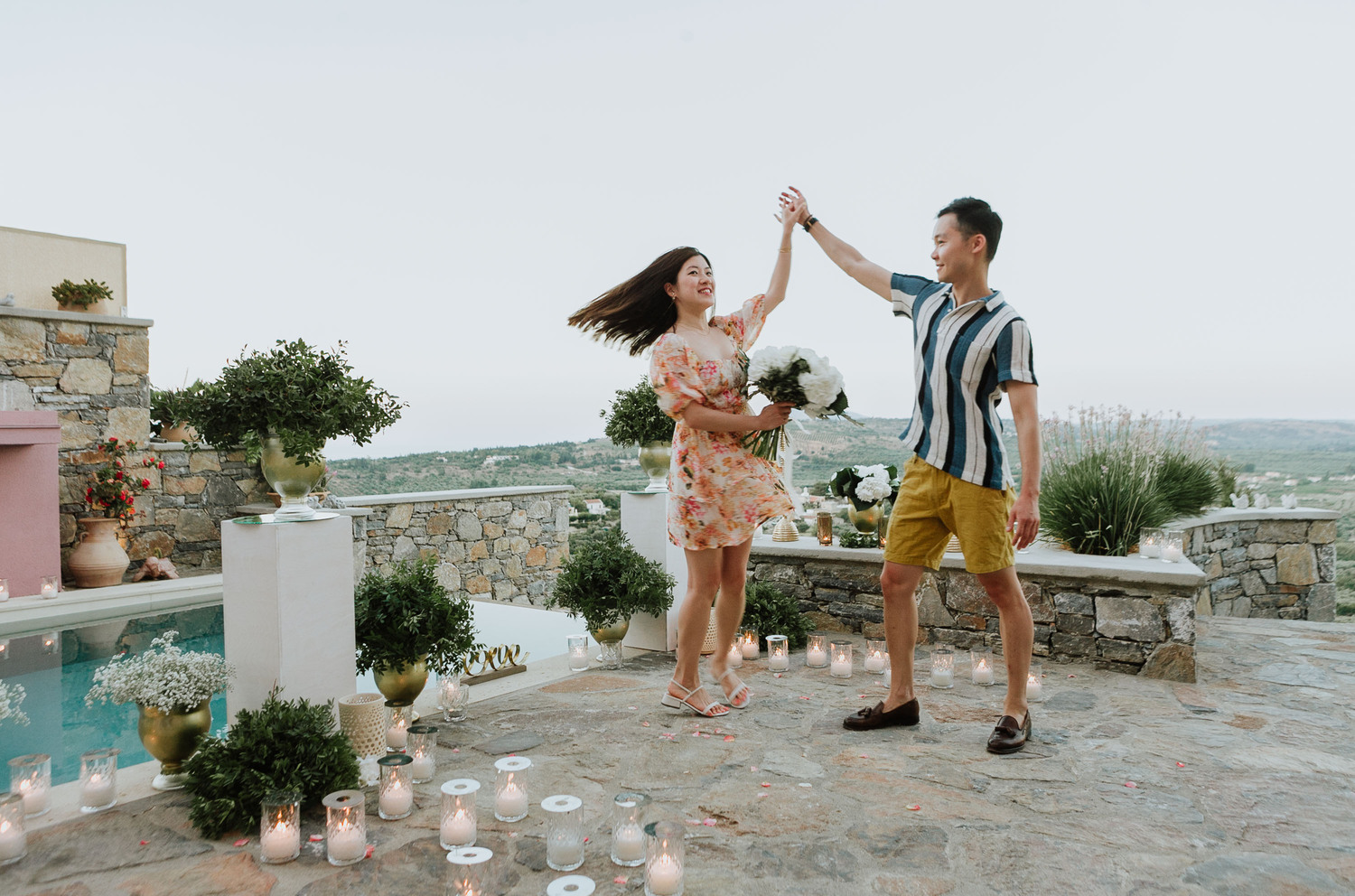 Villa wedding proposal in Crete